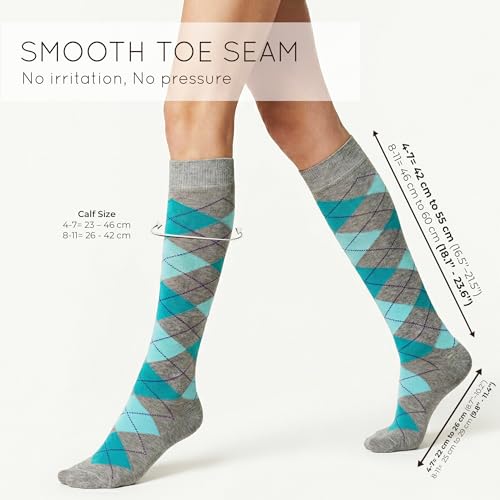 Image of Mysocks Unisex Knee High Long Socks Argyle