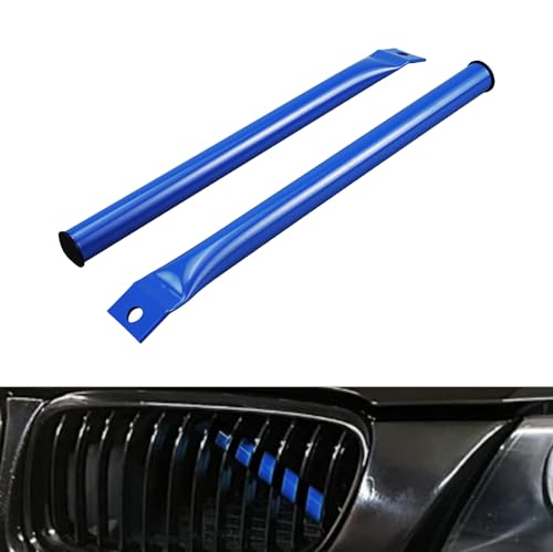 Image of Bevinsee V Cover Braces Kidney Bars Compatible with E90 E91 E92 E93 320i 323i 325i 328i 330i 335d 335i 335is 335xi 2006-2013 Aluminum Front Grille Inserts Brace Wrap Stripes Covers, Blue