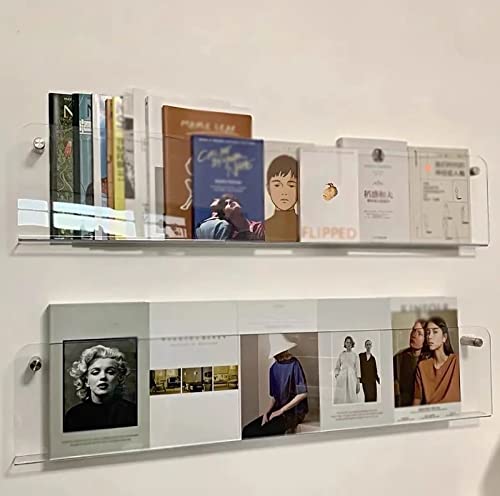 Genérico Revistero acrílico contemporáneo de 3 Piezas para Montaje en Pared, Ideal para folletos, catálogos y manuales. Organizador Multifuncional para el hogar y la Oficina.