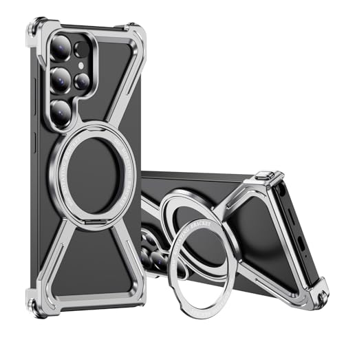 Étui de protection Samsung S24 Ultra argenté aux finitions métal
