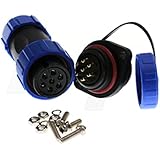 HangTon HE21 7 Pin Waterproof Circular Connector Female Cable Plug and Male Socket for Lighting Power Marine Devices