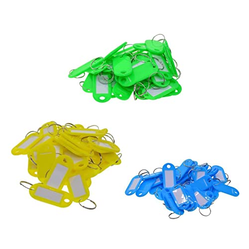 AAGAZA 150 Stück Schlüsselanhänger Schlüsselanhänger Schlüsselanhänger Anhänger leicht zu befestigende Rucksäcke Gepäckadresse, Gelb und Weiß und Violett/1805 (Farbe: Grün und Gelb und Blau)