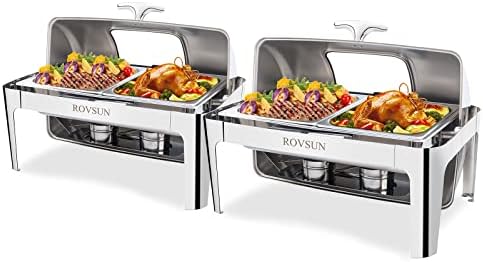 Amazon.com: ROVSUN 9Qt 3 Packs Roll Top Chafing Dish Buffet Set ...