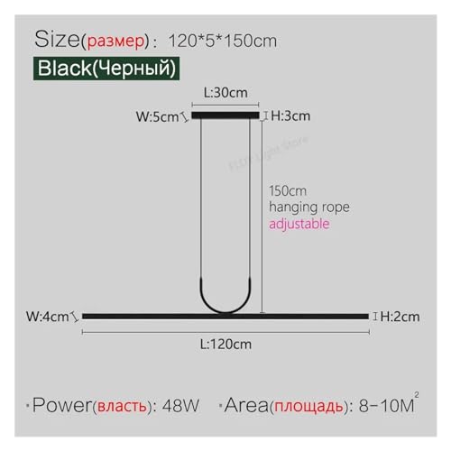 Lustre Simples e Moderno para Sala de Jantar, Sala de Chá Escandinava, Escritório, Bar, Longo, Luz L