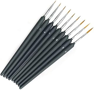 9 Pieces Miniature Brush, Detail Paint Brushes Set, for Fine Detailing Art Painting, Acrylic&Nail, Models, Watercolour, Miniatures,Oil, Warhammer Figures, Acrylic Watercolor Oil Nail Art Painting