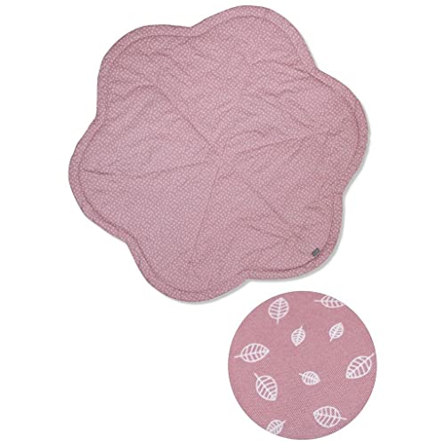 Tapis de jeu feuille nordique Vinter & Bloom en coton doux rose