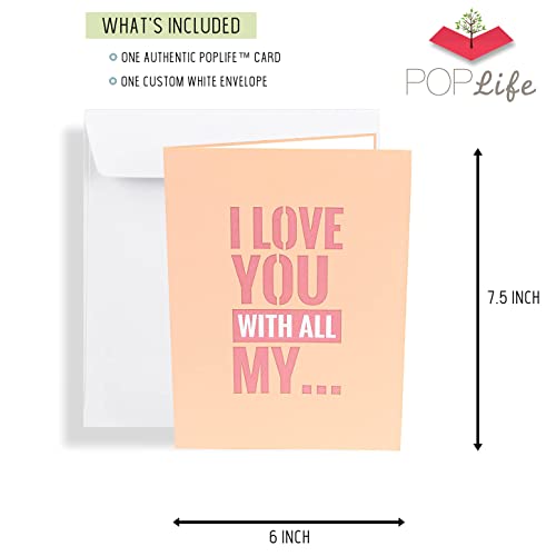 Poplife Cheeky Peach 3D Pop Up Card - Funny Card For Husband Or Boyfriend - Naughty Valentine's Day Card, Sexy Birthday Card For Him, Anniversary Card, Just Because #TOP1