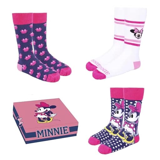 Disney Minnie Mouse Calcetines, Diseño Clasico Minnie, Pack de 3 Calcetines para Adultos y Adolescentes, Calcetines Mujer, Talla EU 36-41 | Ya disponible en tu tienda friki favorita! En mundofriki.es!