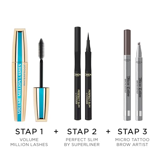 L'Oréal Paris Mascara, Fanned Out Lash Effect, Waterproof, Clump-free and Smudge-free, Volume Million Lashes, Black, 9.4 ml - Image 6