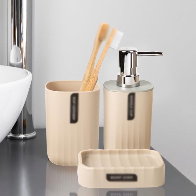 Bathroom Toiletries Set Table Soap Dish Gargle Cup Lotion Bottle Four-Piece Set(D)