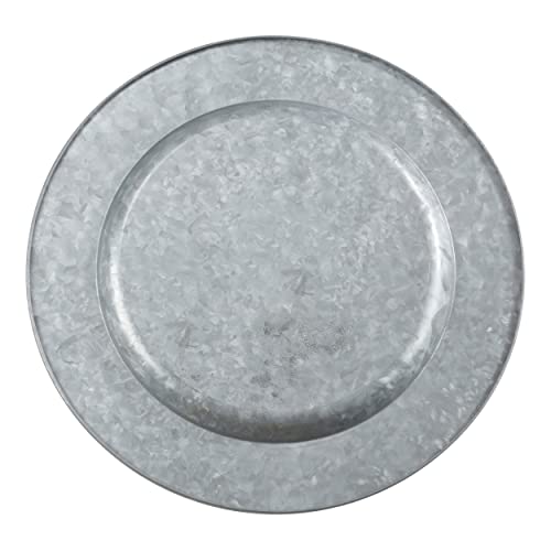 Platos decorativos metálicos galvanizados, redondos 13 pulg, pack 4 miniatura 4