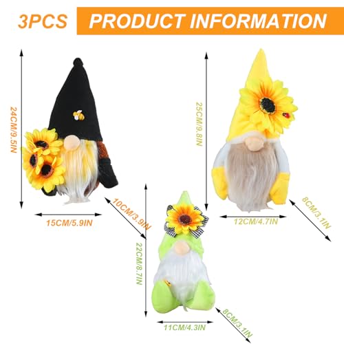Nains en peluche avec tournesol, une poupée créative à offrir