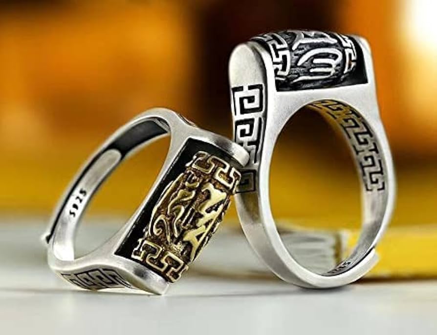 Amazon.co.jp: チベット マニ車 リング ~ スターリング シルバー