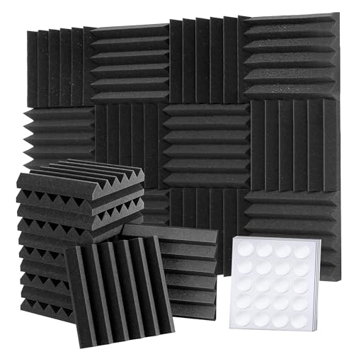Foneso Akustikschaumstoff, 30x30x5 cm（Dichte:25kg/m³） Schalldämmung, Akustikpaneele, 3D Hochdichte Schallabsorber Wand, Schalldämmstoffe für Aufnahmeräume, Aufnahmeräume und Büros