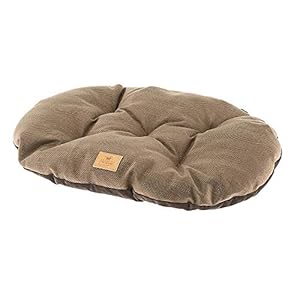 Ferplast Kissen für Hunde und Katzen STUART 65/6, doppelseitig, aus Tweed und weichem Samt, waschbar, Braun