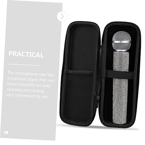 FUNOMOCYA Wireless Microphone Case Eva Tasche Für Mikrofon Stoßfeste Aufbewahrungstasche Mit Reißverschluss Handliche Mikrofon-Tragetasche Für Kabellose Mikrofone Und Zubehör