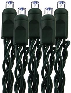 Bethlehem Lighting 50 Battery Operated Multi-Function White LED Wide Angle Christmas Lights - 24.5 ft Green Wire