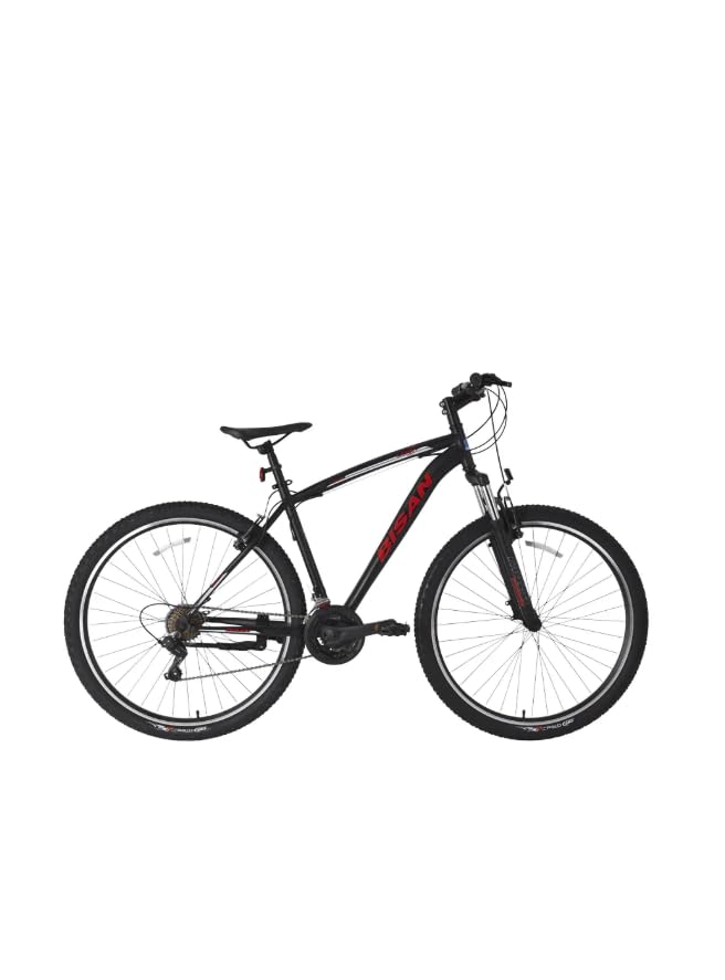 Bisan Leon 29 Jant Dağ Bisikleti 48 Cm Çelik Kadro V-Fren 21 Vites Shimano - Mat Siyah Kırmızı