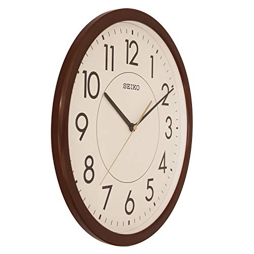 Image of Seiko Plastic case Wall Clock (QXA629BT, Brown, 36.1 cm x 36.1 cm x 3.9 cm)