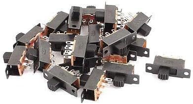 100 Pcs 5mm High Side Knob 6 Pins 2 Positions DPDT On/On Mini Slide Switch 22F 32G5 DC50V1A