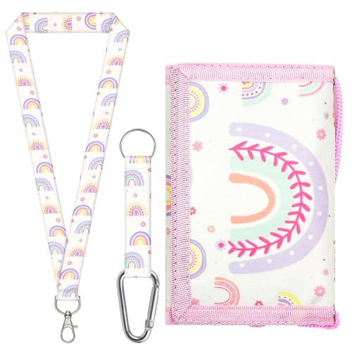 ALLY-MAGIC Regenbogen Kinder Brustbeutel, Dreifach Gefaltete Geldbörse, Kinderportmonee Mädchen, Portemonnaie zum Umhängen Schultüte Füllung Geburtstag Geschenk für Jungen Mädchen E21-CHKB