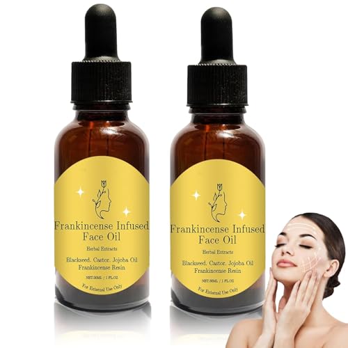 Aceites hidratantes faciales antienvejecimiento de semillas negras orgánicas con infusión de resina de incienso Aceite de resina de incienso para el rostro Aceites de ricino y jojoba Aceite hidratante