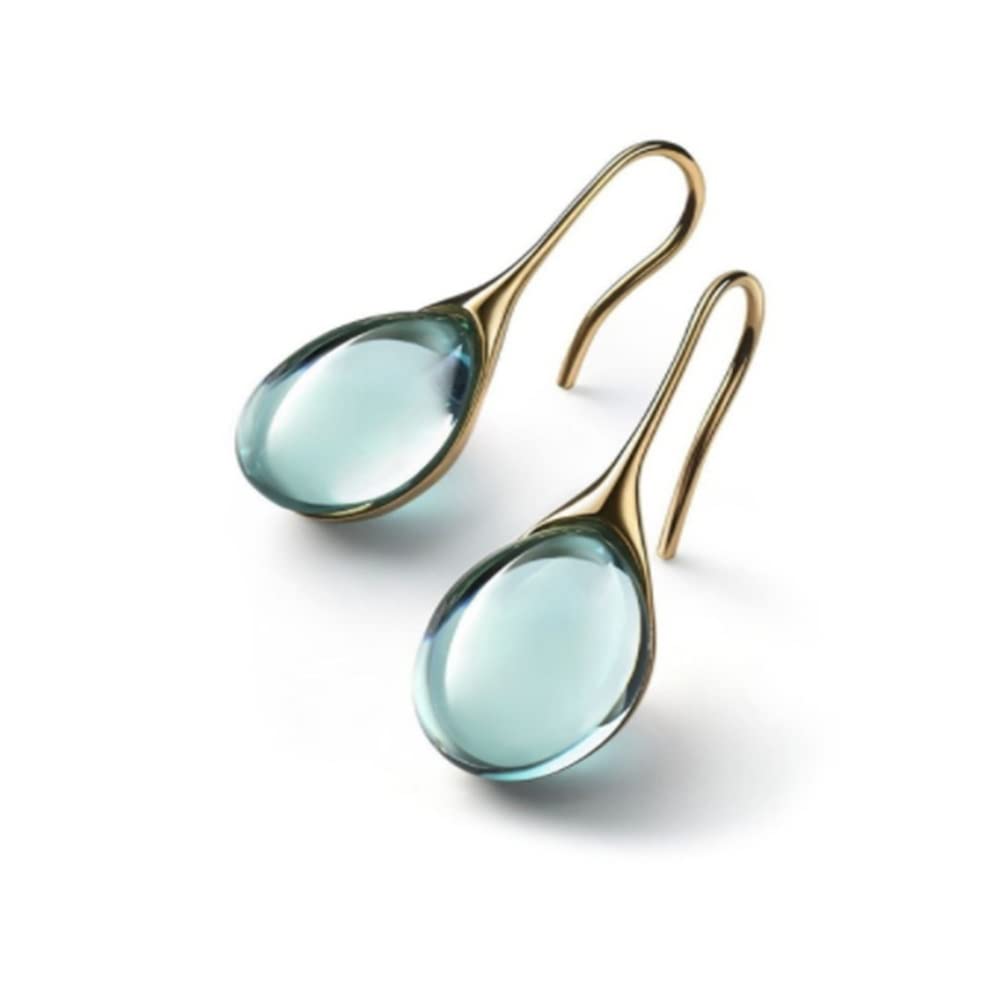 Dainty Water Drop Earrings Multicolor Crystal Square Geometry Teardrop Waterdrop Shape Earrings for Women