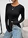 Trendy Queen Womens Long Sleeve T-Shirts Basic Crop Tops 2026 Spring Fashion Outfits Going Out Winter Clothes Black S