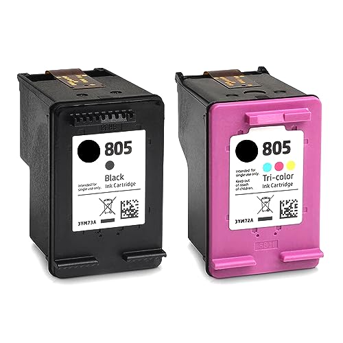 LEBOK for HP 805 | 2 Ink Cartridges | Black and Tri-Color | 3YM73A and 3YM72A