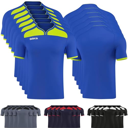 OMKA 6er Trikot Set Trikotsatz Teamwear Fußball Handball Rugby Laufsport Volleyball, Hemdgröße:L, Farbe:Dunkelblau