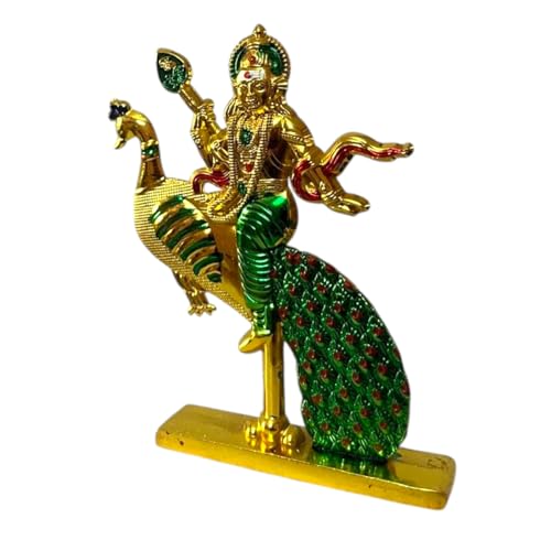 Image of Steel Murugan Vel Statue (8 cm) | Divine Lord Karthikeya Spear for Car Dashboard & Pooja Room Decor | Durable Red Vel Idol for Altar & Spiritual Gifting (murugar)