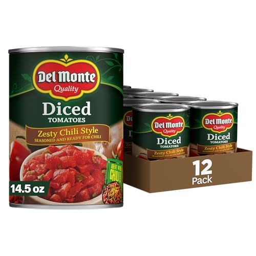 Del Monte Diced Tomatoes Zesty Chili Style, 14.5-Ounce (Pack of 12)
