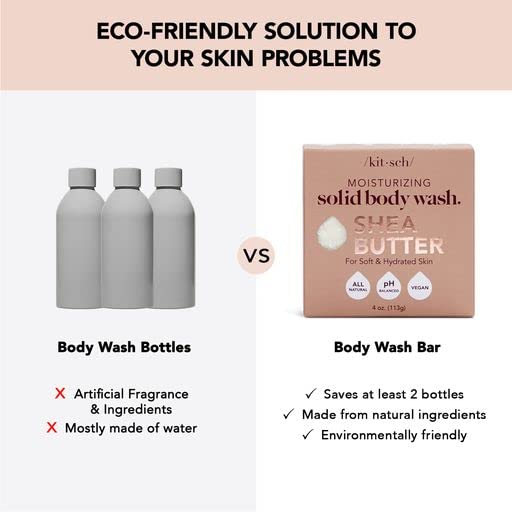 Miniatura 9 de Kitsch Guante exfoliante y manteca de karité sólido barra de lavado corporal con descuento