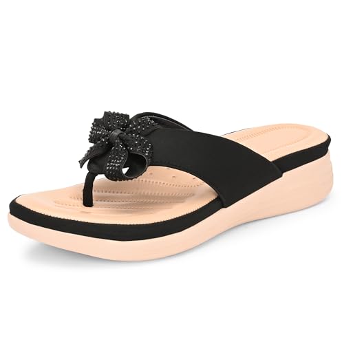 Image of Centrino Women's Sandals | Stylish Slip-On Sandals for Ladies | Durable Soft Cushioned Footbed for Comfort | Elegant & Trendy Design | Lightweight Daily And Casual Use Flip Flops (9343)