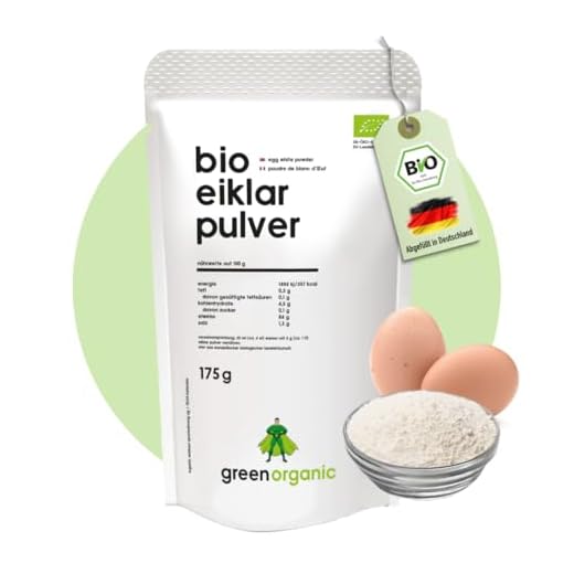 Bio Eiklar-Pulver, reines-Eiweiss-Protein aus Bio-Ei, zum Kochen, Backen und für Shakes, pasteurisiert, sprühgetrocknet, 175g, GreenOrganic