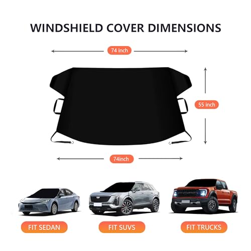 Image of Windshield & Roof Protector for SUV - Waterproof All-Weather Car Cover with UV Resistant Snowproof Protection, Easy Storage & Windproof Dustproof Indoor Outdoor Use