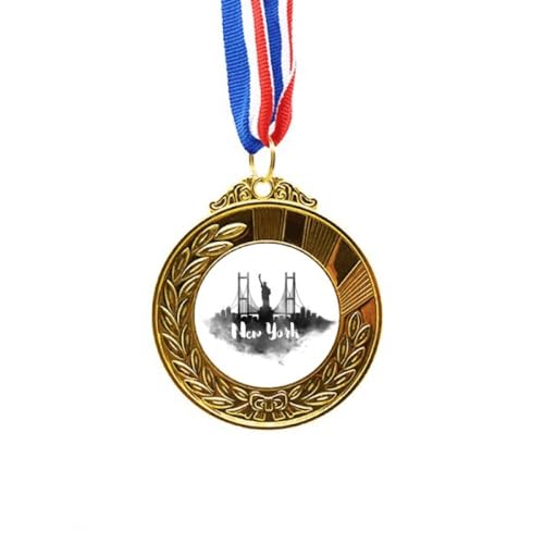 Medalla de oro de New York con cinta para primer lugar