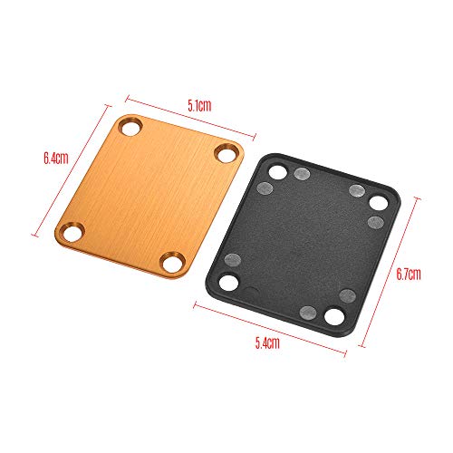 RuleaxAsi Guitarra Placas de Pescoço Liga de Alumínio Neckplate com Parafusos e Plástico de Volta Pl
