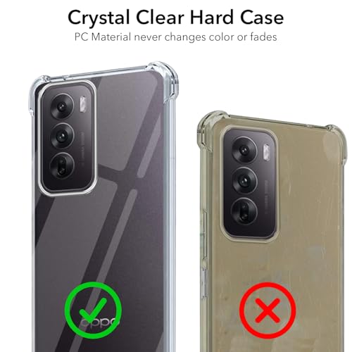 Image of Jkobi Shockproof Crystal-Clear Back Cover for Oppo Reno12 5G | Oppo Reno 12 5G (Anti Yellow Case | Drop & Camera Protection | Hard Polycarbonate)
