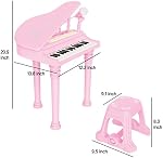 Jouet de clavier pour piano enfant, Jouet d'instrument de musique électronique pour tout-petit avec microphone, sons multiples, lecture d'enregistrement, lumières & Tabouret, Cadeau d'anniversaire 3 4 5 6 7 Années Vieilles filles