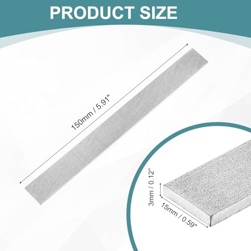 QUARKZMAN Edelstahl Flachstahl, 150mm x 15mm x 3mm(L*W*H) Stahlprofil Stahlblech Flacheisen für Konstruktionen, Stahlplatten, Flachstangen, Metallstangen, Flachstahlprofile, Bau & Handwerk