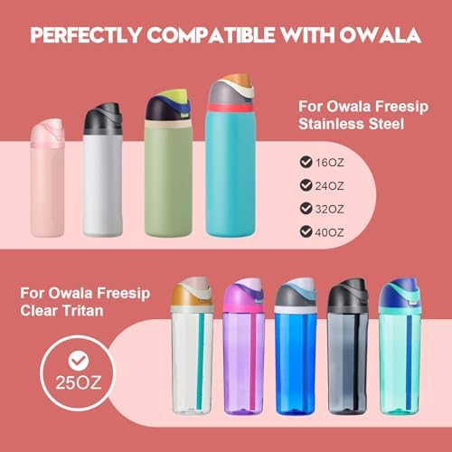 Ruzkq Replacement Lid for Owala, Compatible with Owala Cup 16oz 24oz 32oz 40oz, One Button Water Bottle Top Lid Replacement Accessory, Leakproof, BPA-Free (Pink) - 1