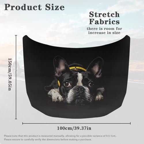 Image of Car Hood Cover, 59x39 Inch Stretchable Car Hood Wrap Blankets Cute Dog Auto Outdoor Decorations Accessories for Compact SUV Sedans Trucks