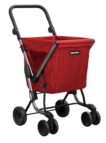 Playmarket We Go Premium. Carro de la Compra Ligero y Plegable. Textil Impermeable sostenible. Manillar Regulable y Ruedas traseras giratorias. Capacidad 55L