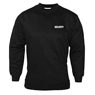 Classic style sweatshirt with set-in sleeves Embroidered 'SECURITY' text in White on the left hand breast Our embroidered designs will not crack or fade Ribbed cuffs and hem