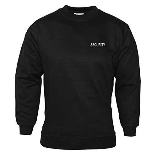 Image of Workwear World 'Security' Embroidered & Printed Doorman Bouncer Set-in Sleeve Black Sweatshirt (XXL)
