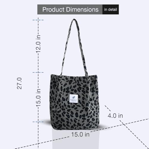 Image of Lyrovo Women Corduroy Shoulder Tote Bag for Work Beach Travel and Shopping Grocery