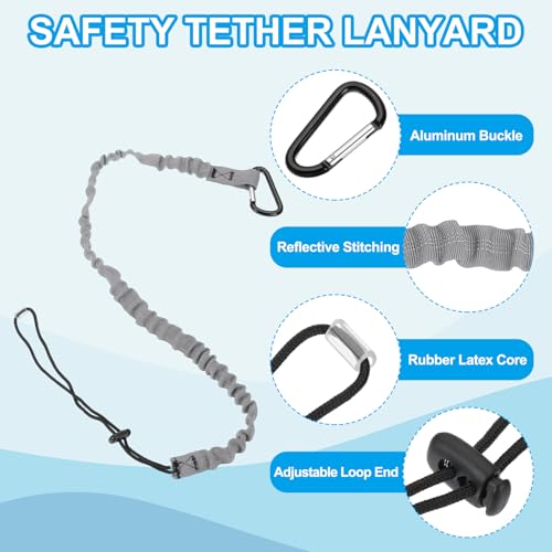 Image of MECCANIXITY Retractable Tool Lanyard 3.6ft with Single Aluminum Buckle and Adjustable Loop End, Maximum Weight Limit 10KG / 22lb, Safety Fall Protection Tools Leash, Gray 12 Pack