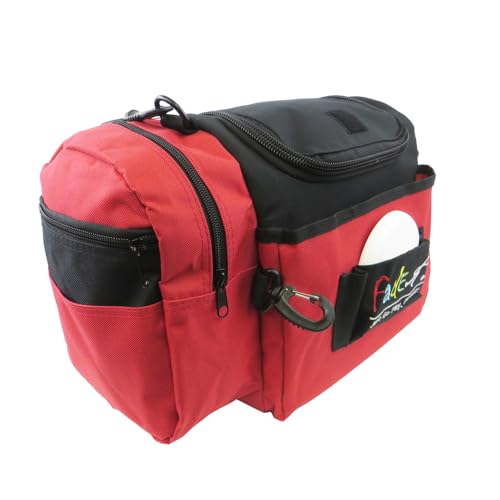 Fade Crunch Shoulder Strap Disc Golf Bag – Versatile, Durable, and Built for All Players, from Newcomers to Night Round Pros – Compatible with Harnesses (Red)