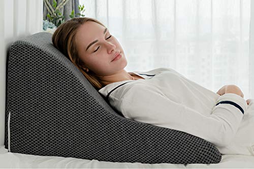 AngQi Memory Foam Bed Wedge Pillow with Removable Cover - Incline Cushion